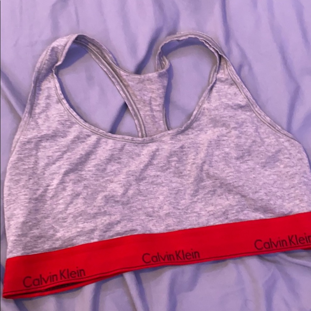 calvin klein red and get sports bra